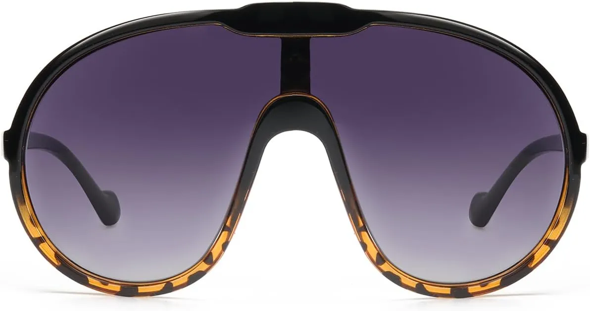 Trendy Oversized Sunglasses for Women Men Fashion Shield Aviator Sun Glasses UV400 Protection Goggles