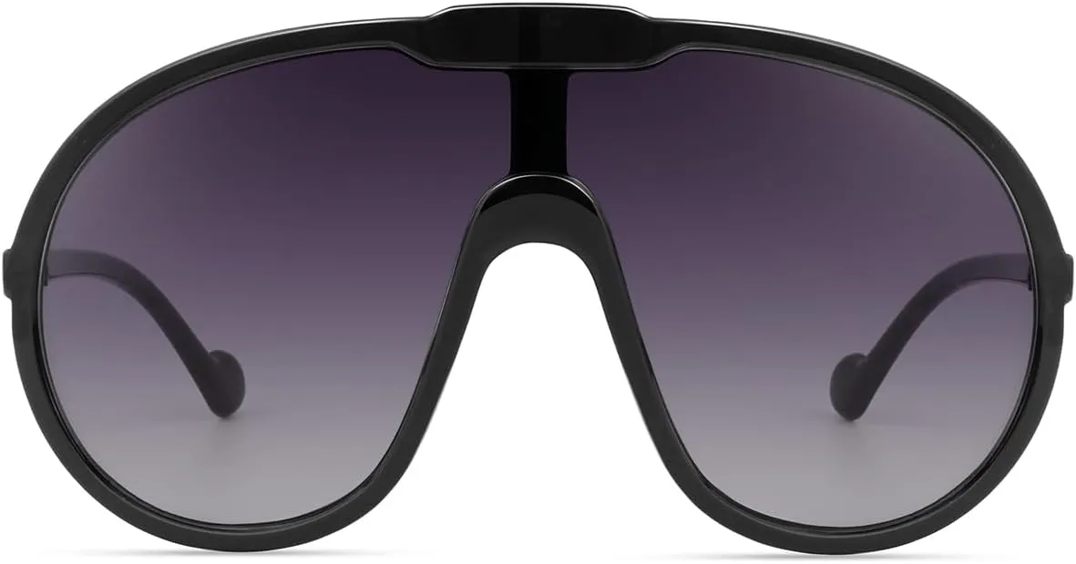 Trendy Oversized Sunglasses for Women Men Fashion Shield Aviator Sun Glasses UV400 Protection Goggles