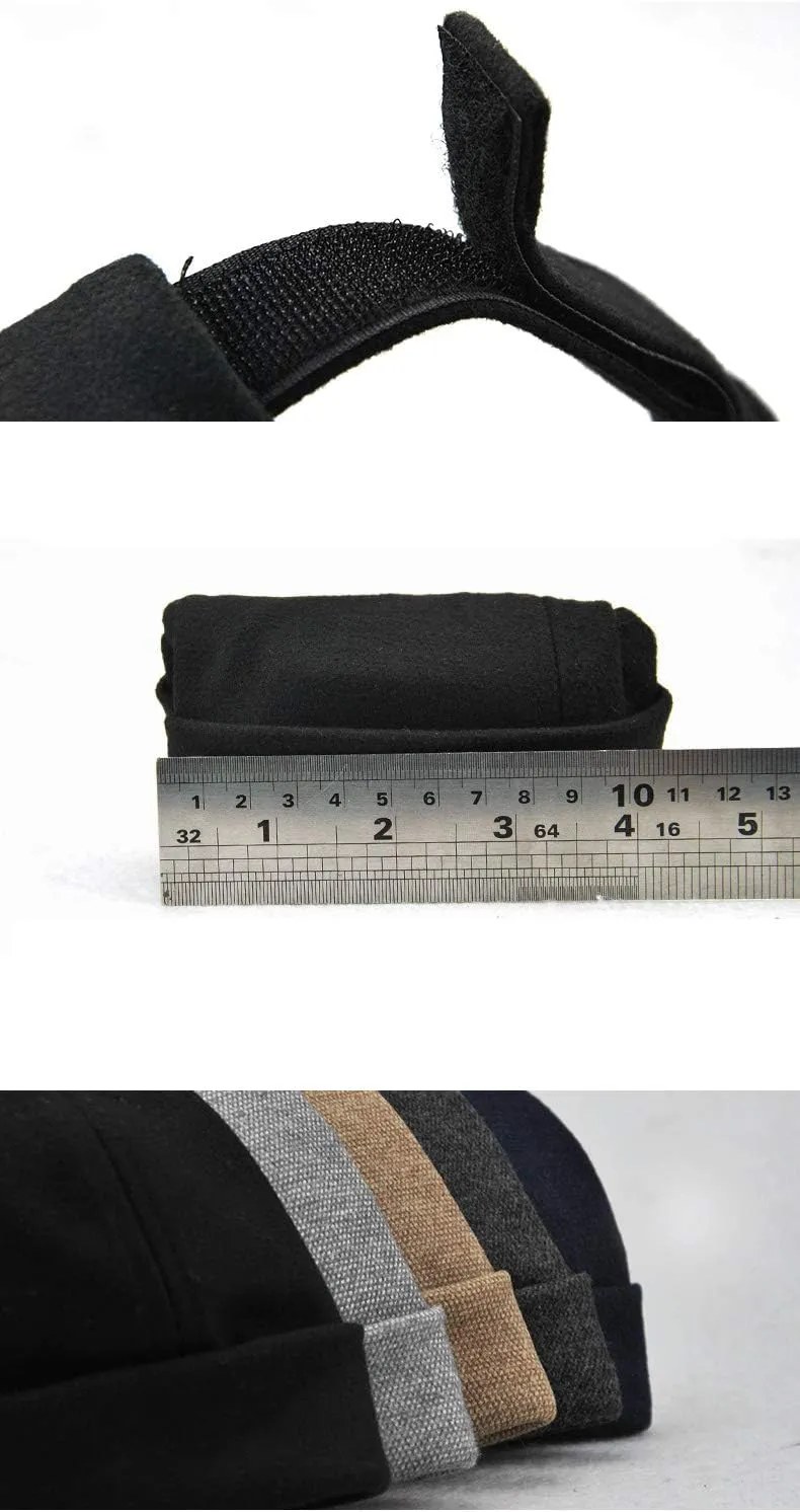 Unisex Cotton Brimless Beanie Hat Adjustable Trendy Skull Cap Sailor Cap