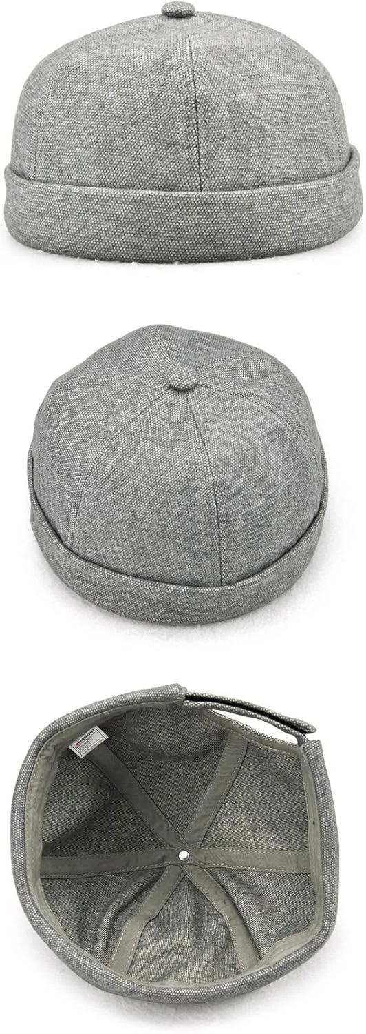 Unisex Cotton Brimless Beanie Hat Adjustable Trendy Skull Cap Sailor Cap