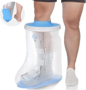 Waterproof Extra Wide Leg Cast Cover for Shower, Extra Large Watertight Foot Protector Cover with Non-Slip Bottom for Plus Size Adults Surgery Casts Boots, Fits Leg Size 10"-29"