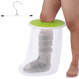 Waterproof Extra Wide Leg Cast Cover for Shower, Oversized Waterproof Foot Protector with Small Hanger for Oversized Adult Foot Surgical Plaster Boots, Fits Leg Sizes 13"- 28", XL