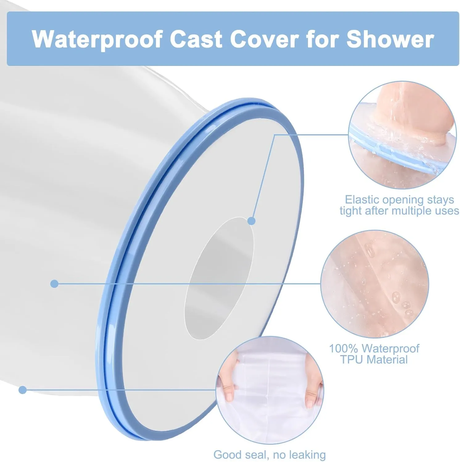Waterproof Kids Leg Cast Cover for Shower Bath Anti-Accumulation Watertight Protection Teens Cast Protector for Leg, Foot, Ankle Wound