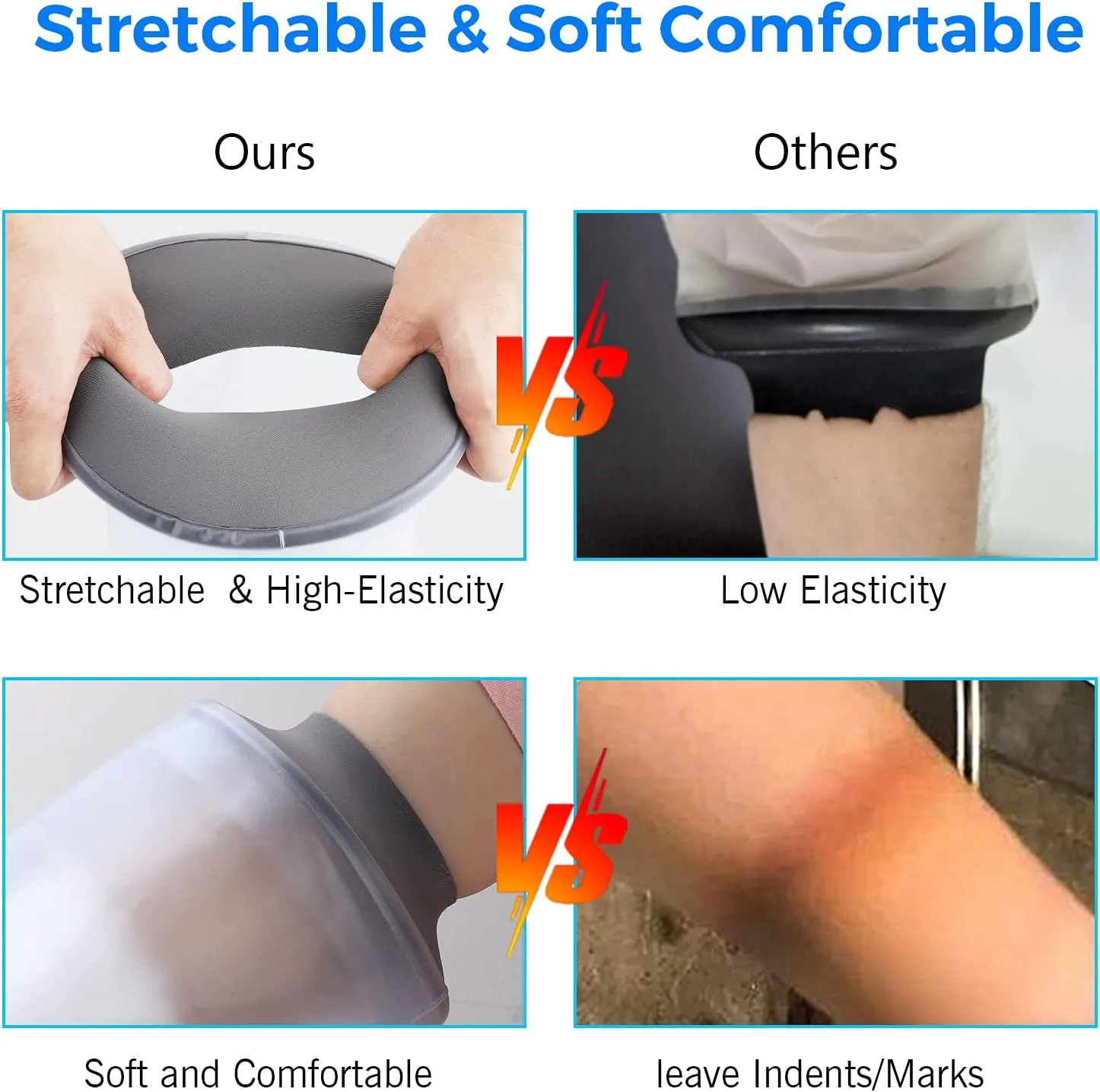 Waterproof Kids Leg Cast Cover for Shower Bath, Watertight Cast Covers for Shower Leg Kids, Reusable Cast Protector for Child Teens Leg Knee Foot Ankle Surgery Bandage Dressing Wound, Soft Comfortable