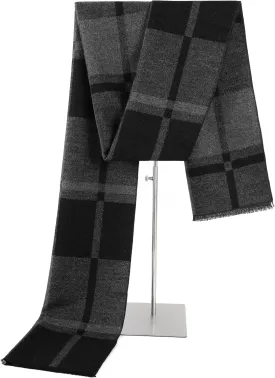 Winter Scarf For Men Ultra-Soft Plaid Tassel Men Scarf Warm Soft Cashmere Feel 73"12"