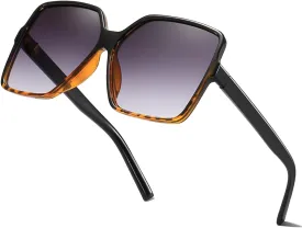 Women's Chic Square Oversized Sunglasses Big Large Wide Fashion Shades for Women Men 100% UV Protection