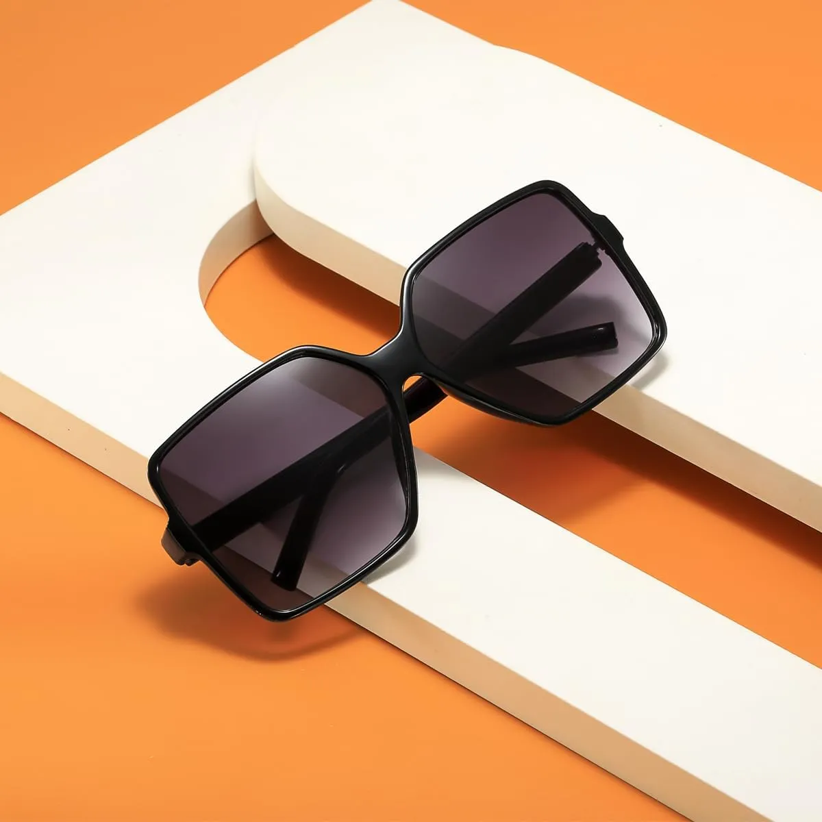 Women's Chic Square Oversized Sunglasses Big Large Wide Fashion Shades for Women Men 100% UV Protection