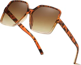 Women's Chic Square Oversized Sunglasses Big Large Wide Fashion Shades for Women Men 100% UV Protection