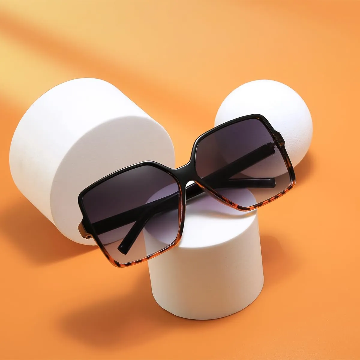 Women's Chic Square Oversized Sunglasses Big Large Wide Fashion Shades for Women Men 100% UV Protection