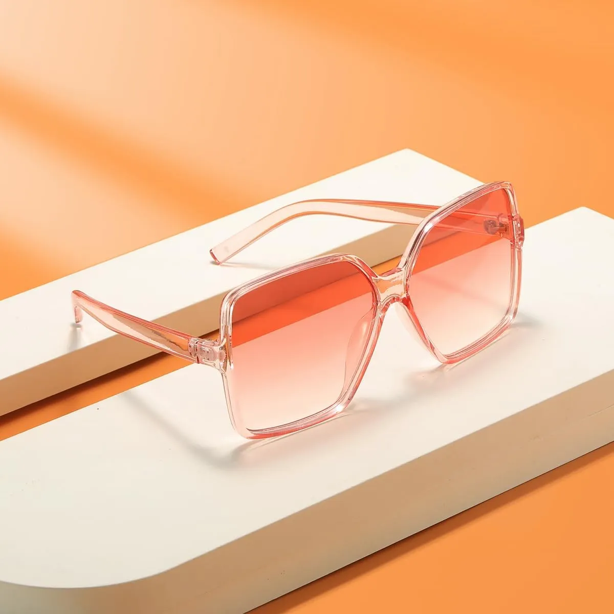 Women's Chic Square Oversized Sunglasses Big Large Wide Fashion Shades for Women Men 100% UV Protection