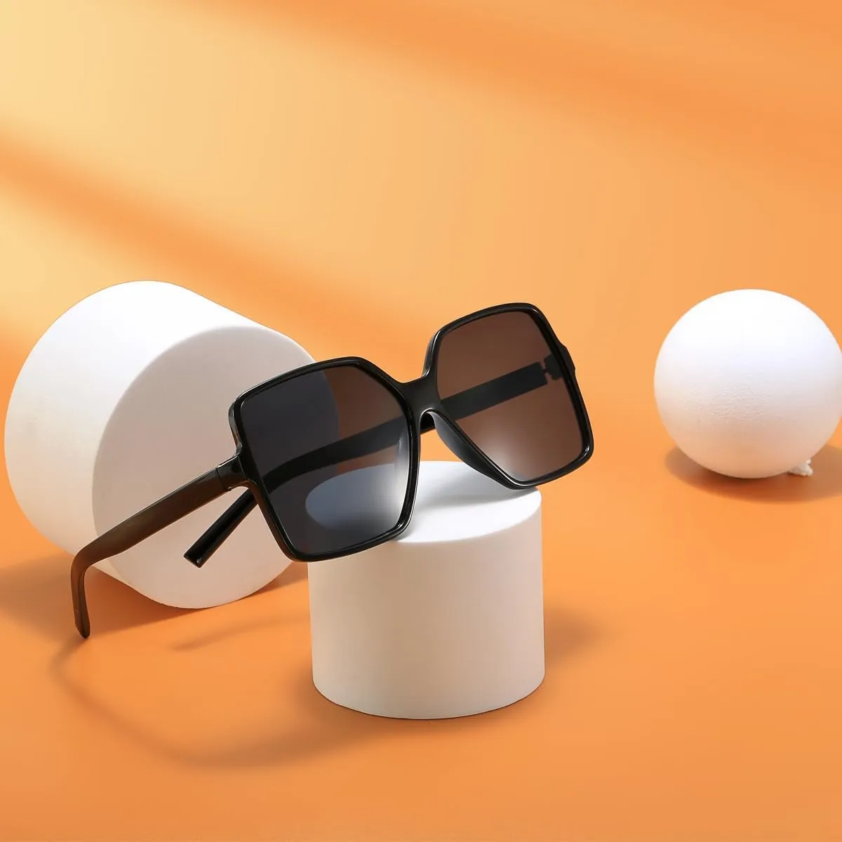 Women's Chic Square Oversized Sunglasses Big Large Wide Fashion Shades for Women Men 100% UV Protection