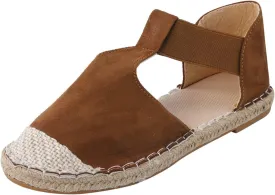 Womens Flat Sandals Espadrille Sandals for Women Classic Slip On Flat Shoes, Closed Toe Ankle Strap Sandal Summer Casual Wide Width Espadrille Walking Shoes