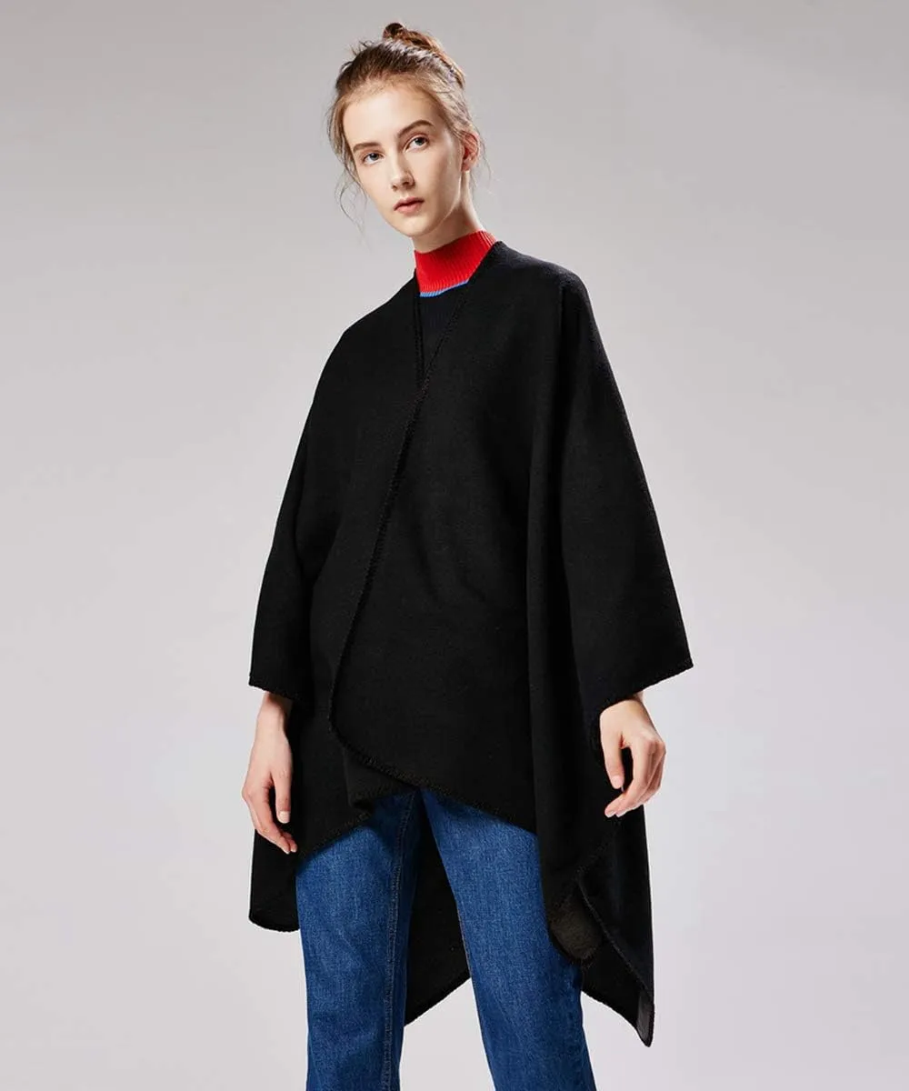 Women's Shawls and Wraps Open Front Poncho Cape Winter Sweater