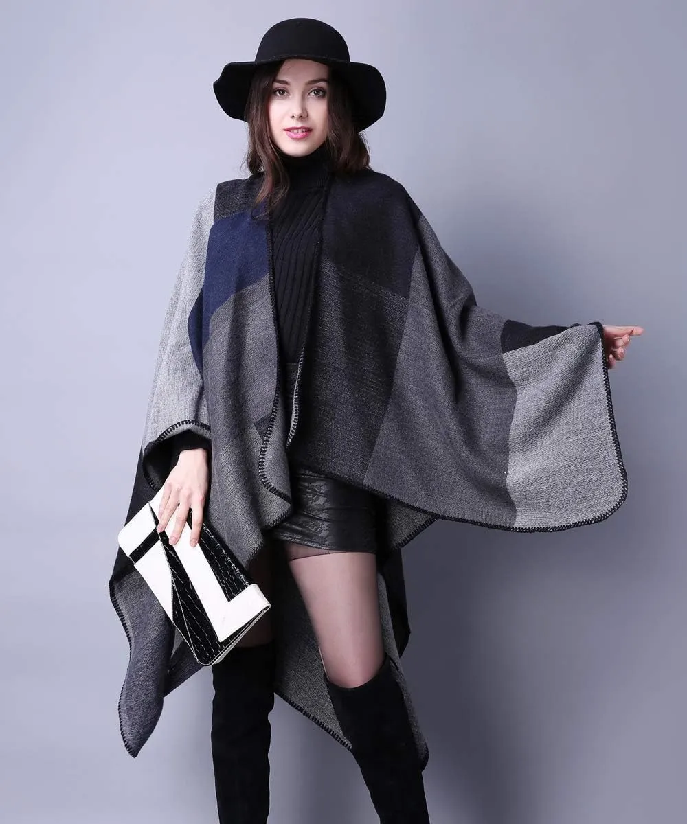 Women's Shawls and Wraps Open Front Poncho Cape Winter Sweater