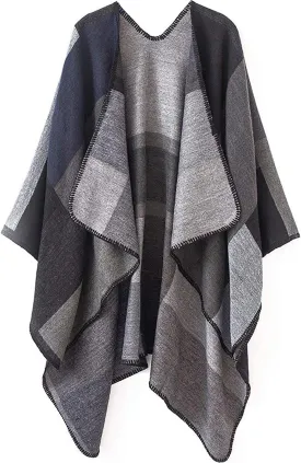 Women's Shawls and Wraps Open Front Poncho Cape Winter Sweater