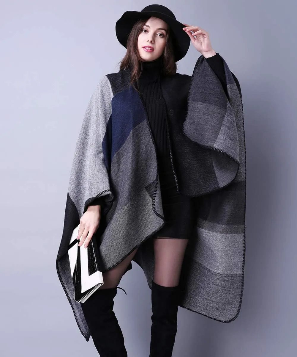 Women's Shawls and Wraps Open Front Poncho Cape Winter Sweater