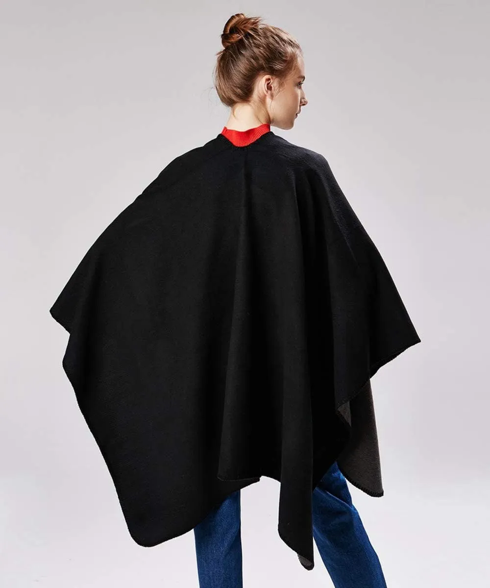 Women's Shawls and Wraps Open Front Poncho Cape Winter Sweater