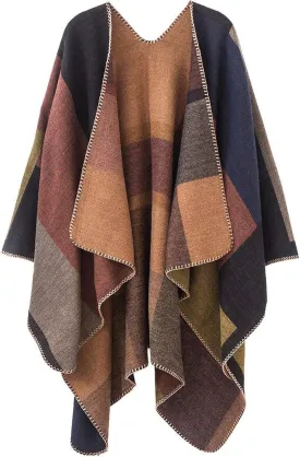 Women's Shawls and Wraps Open Front Poncho Cape Winter Sweater