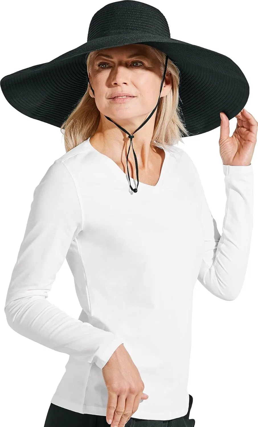 Women's Wide Brim Poolside Hat - UPF 50 Sun Protection - Elegant and Packable - Shelby (One Size)