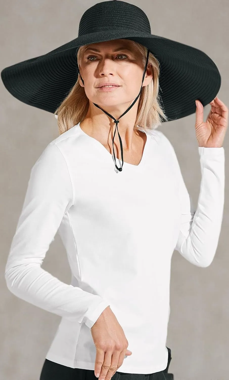 Women's Wide Brim Poolside Hat - UPF 50 Sun Protection - Elegant and Packable - Shelby (One Size)