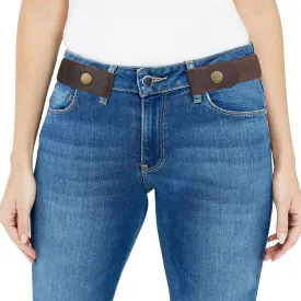 XZQTIVE Women/Men Buckle-Free Elastic Belt for Jeans, Ladies Invisible Belt Fits Waist 24-48 inches