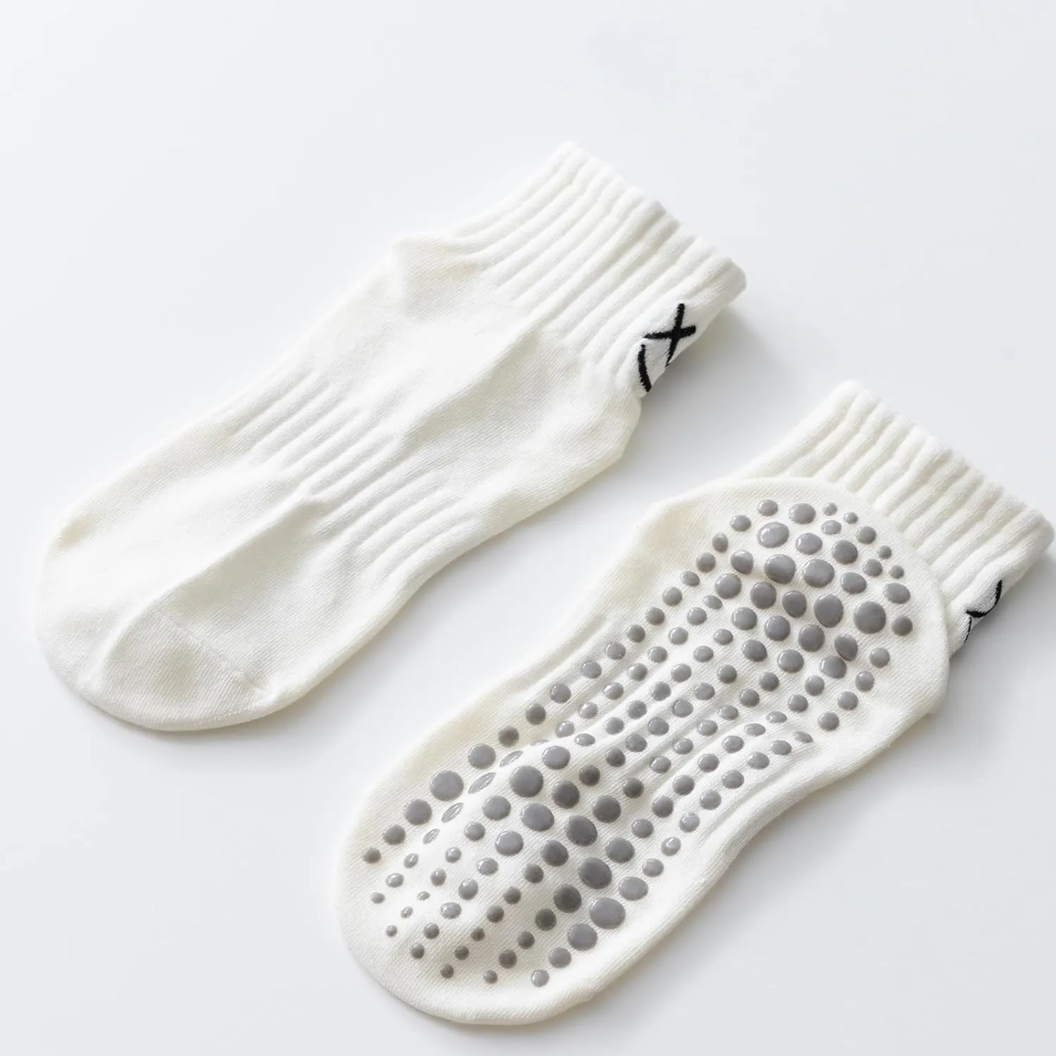 Yoga Pilates Socks with Grips for Women Non Slip Colorful Cushioned Ankle Socks for Barre Ballet Dance