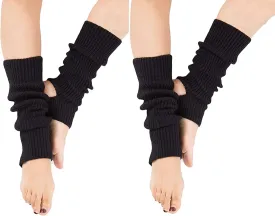 YUANQIAN Women Winter Extra Soft Long Legwarmer Warmer Knitted Stirrup Leg Warmers for Yoga Ballet Dance
